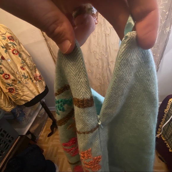 S Small Judith March Wool Blend Embroidered Skirt - Picture 5 of 5